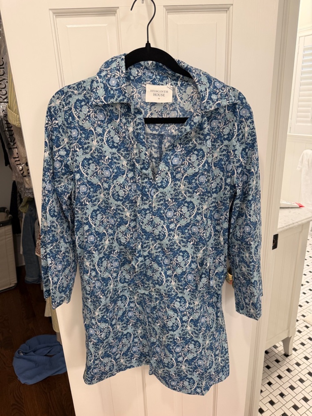 Hyacinth House Blue Floral Mini Dress